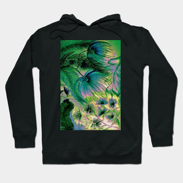 TROPICAL PASTEL ART  MIAMI FERNS FLOWERS PALM  DECO PRINT Hoodie by jacquline8689